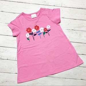 NWT Hanna Andersson Pink Floral Graphic Tee